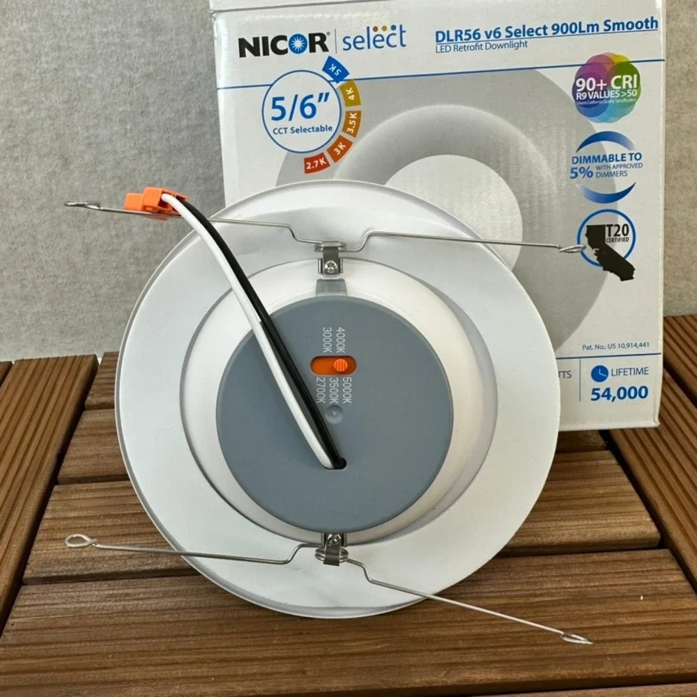 NICOR select DLR56 v6 Select LED Retrofit Downlight 56 Inch 900 Lumens White